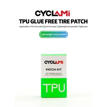 Cyclami TPU lapper, letvægts og bærbar pakke med 8 lapper, til hurtig reparation af TPU slanger.