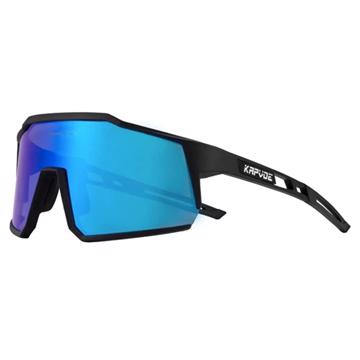 KAPVOE C60 Cykelbriller - Sort med blå linse
