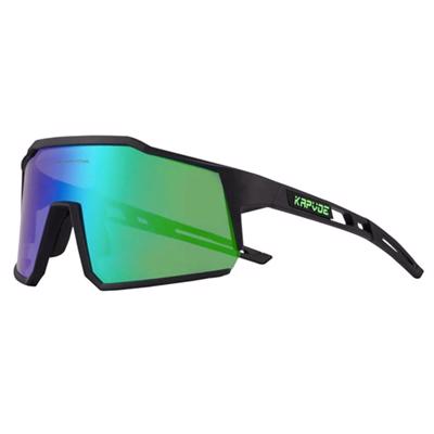 KAPVOE C60 Cykelbriller - Sort med grøn linse