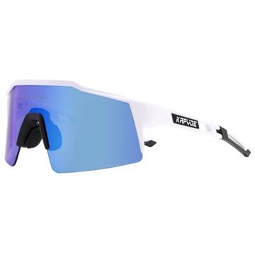 KAPVOE C80 Cykelbriller - Hvid med blå linse