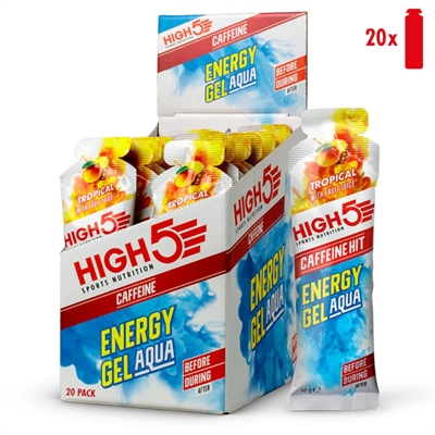 High5 Aqua Gel Caffeine Hit - Energi Gel med koffein - 20 stk - Tropical