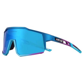 KAPVOE C60 Cykelbriller - Lilla/tyrkis med blå linse