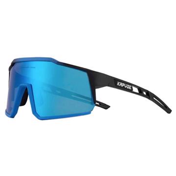 KAPVOE C60 Cykelbriller - Sort/Blå med blå linse