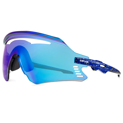 KAPVOE X10 Solbriller - Blue print med blå linse