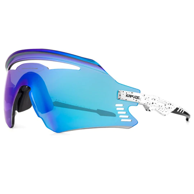 KAPVOE X10 Solbriller - White dust med blå linse