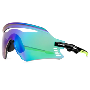 KAPVOE X10 Solbriller - Sort/Neongrøn med grøn linse