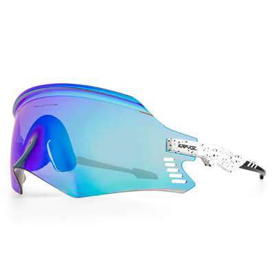 KAPVOE X20 Eagle Beak Solbriller - White dust med blå linse