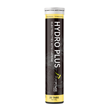 Cylindrisk tube, "Hydro Plus", ananas og koffein, 20 tabletter.