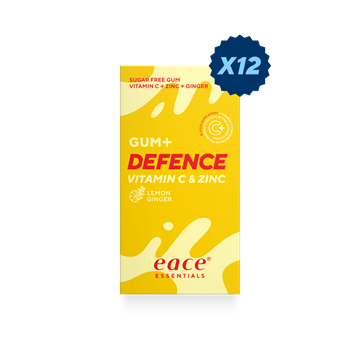 Eace Gum Immunity Boost med citron-ingefær, vitamin C, zink. Sukkerfri, vegansk, dansk.
