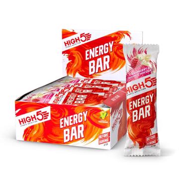 High5 Energibar - Kasse med 12 stk - Hindbær/Hvid Chokolade